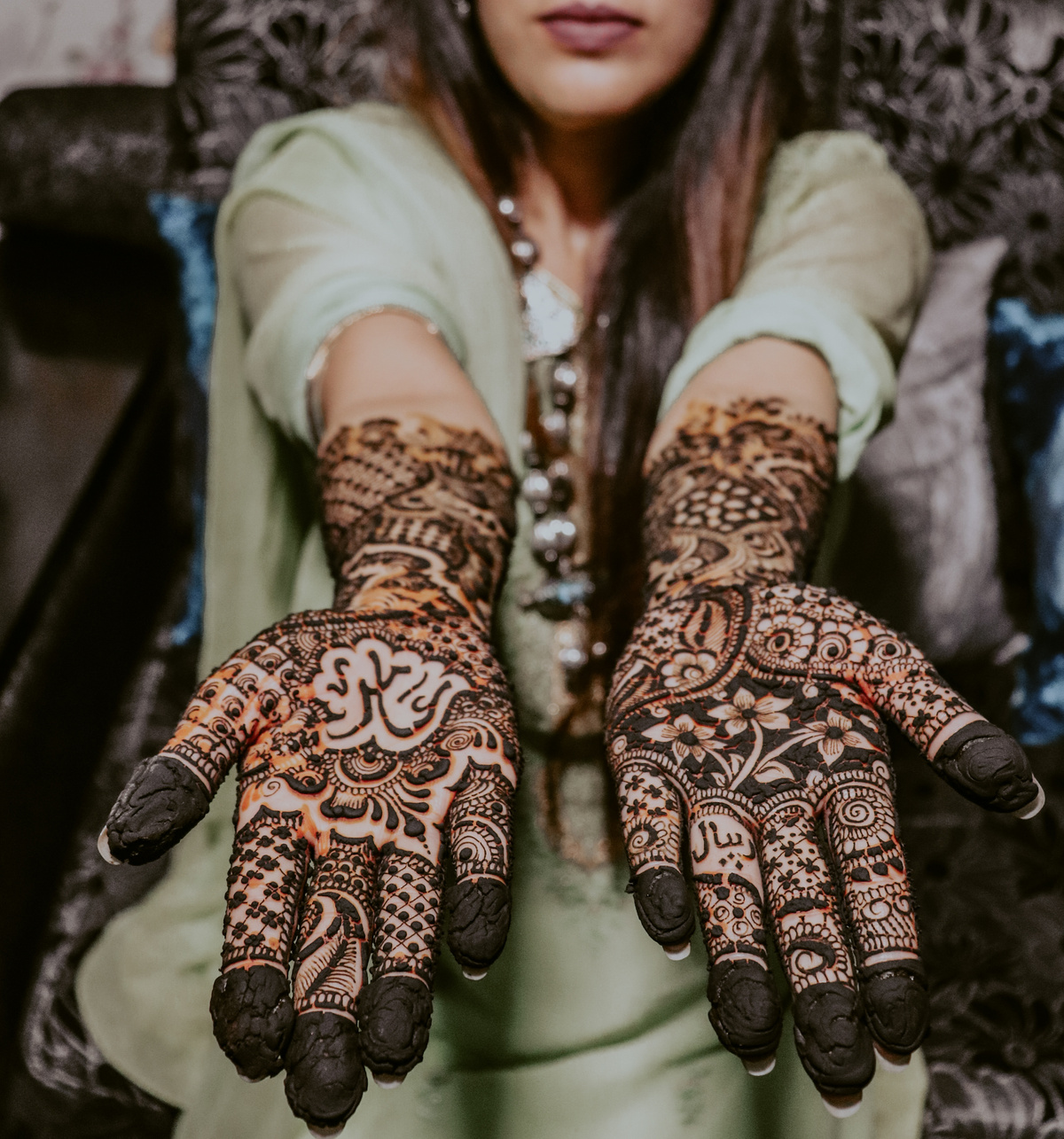 Woman's Arm Covered with Henna